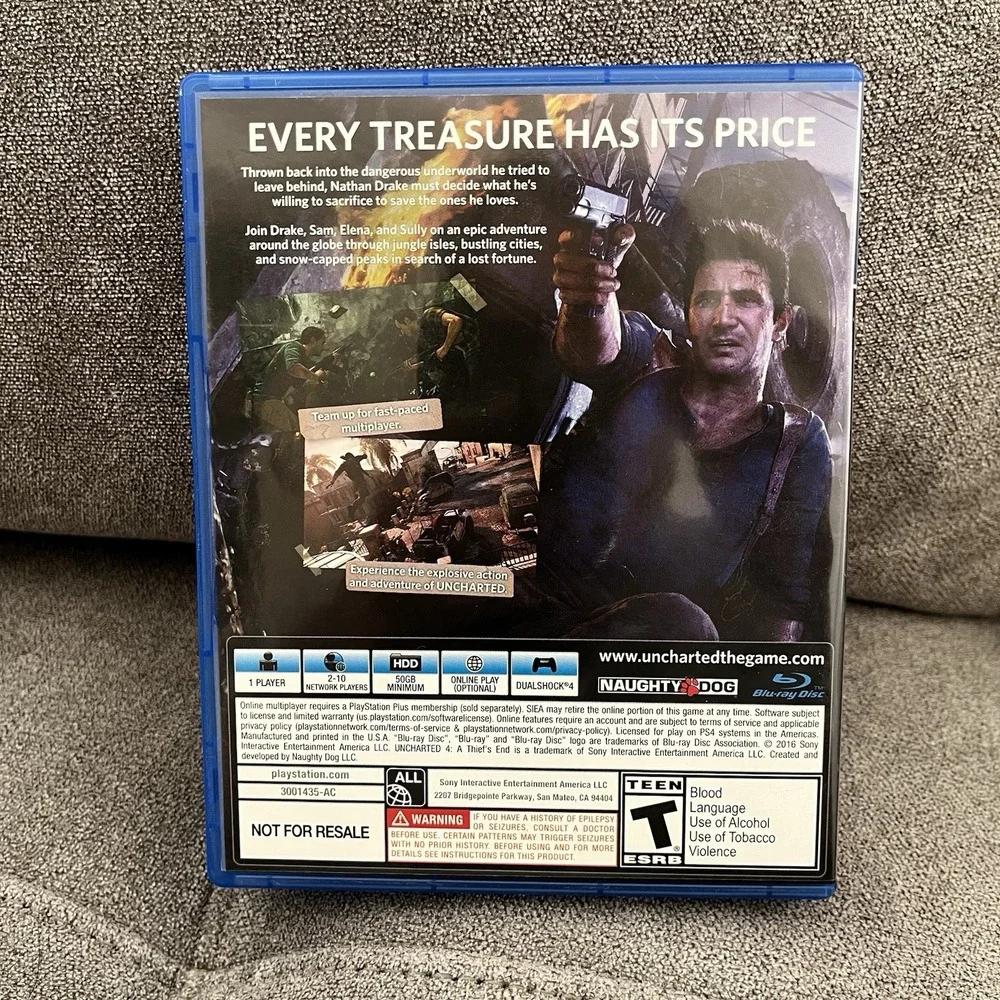 Uncharted 4: A Thief's End - (Sony PlayStation 4,2016) Complete And Working